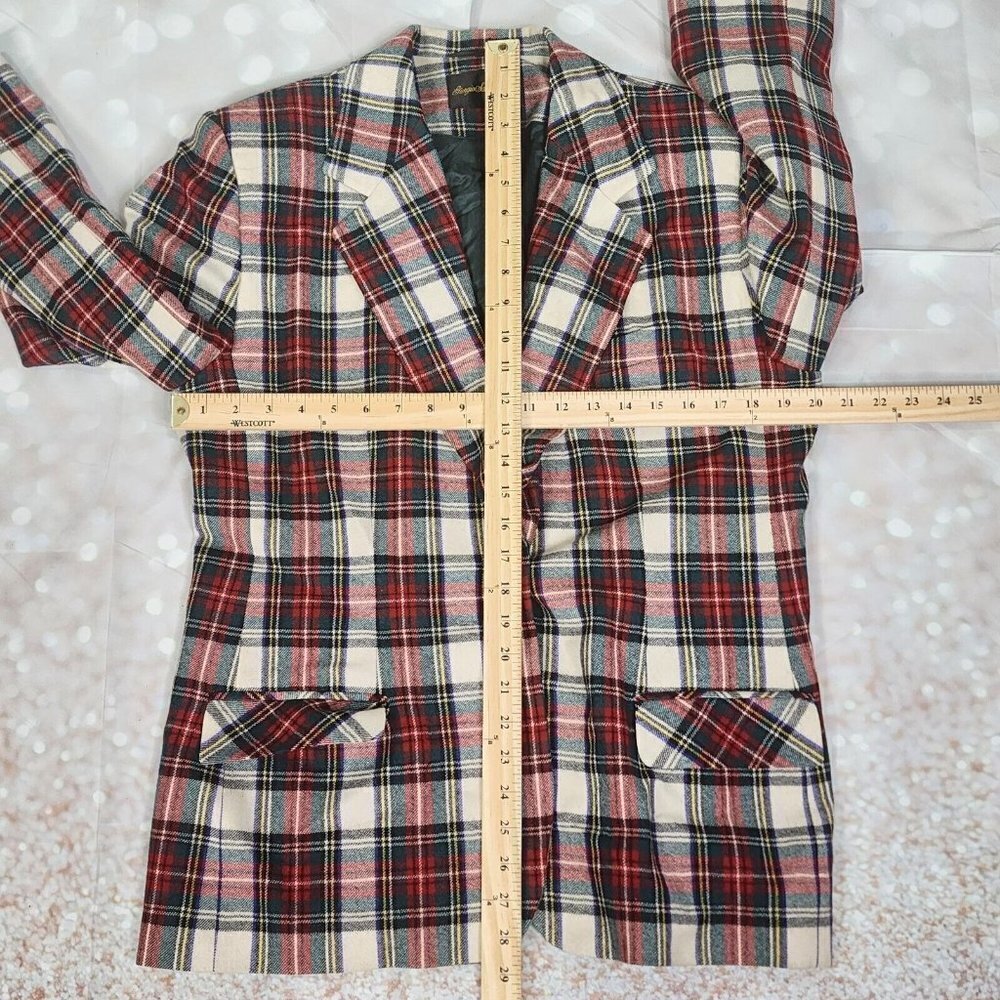 Giorgio Sant Angelo Wool Jacket Multi-Color Christmas Plaid Women's 14P - Picture 9 of 11